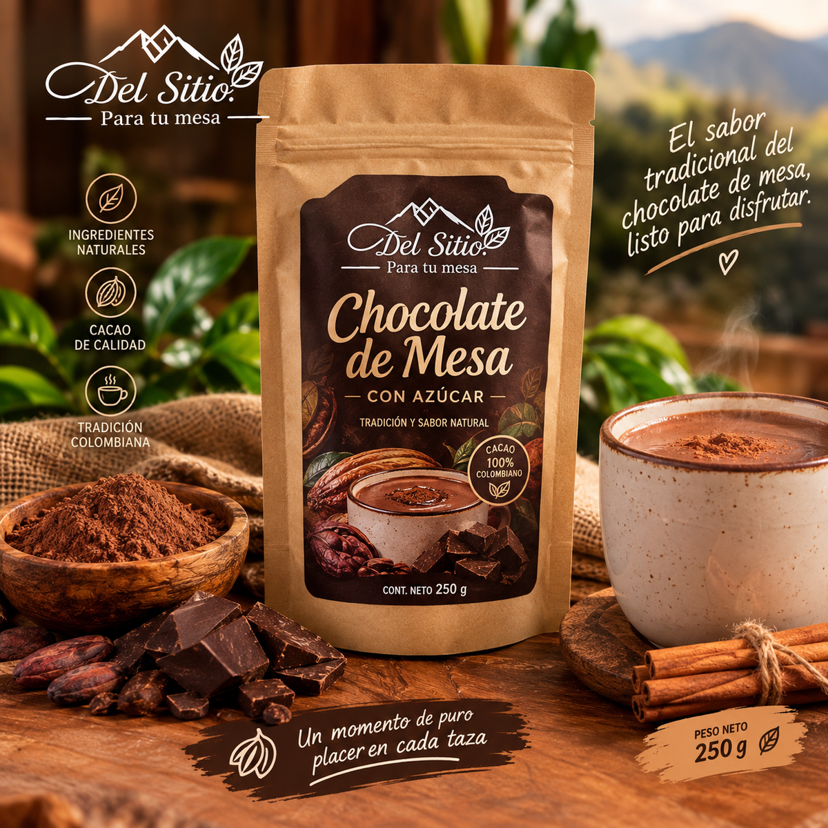 CHOCOLATE DE MESA CON AZUCAR