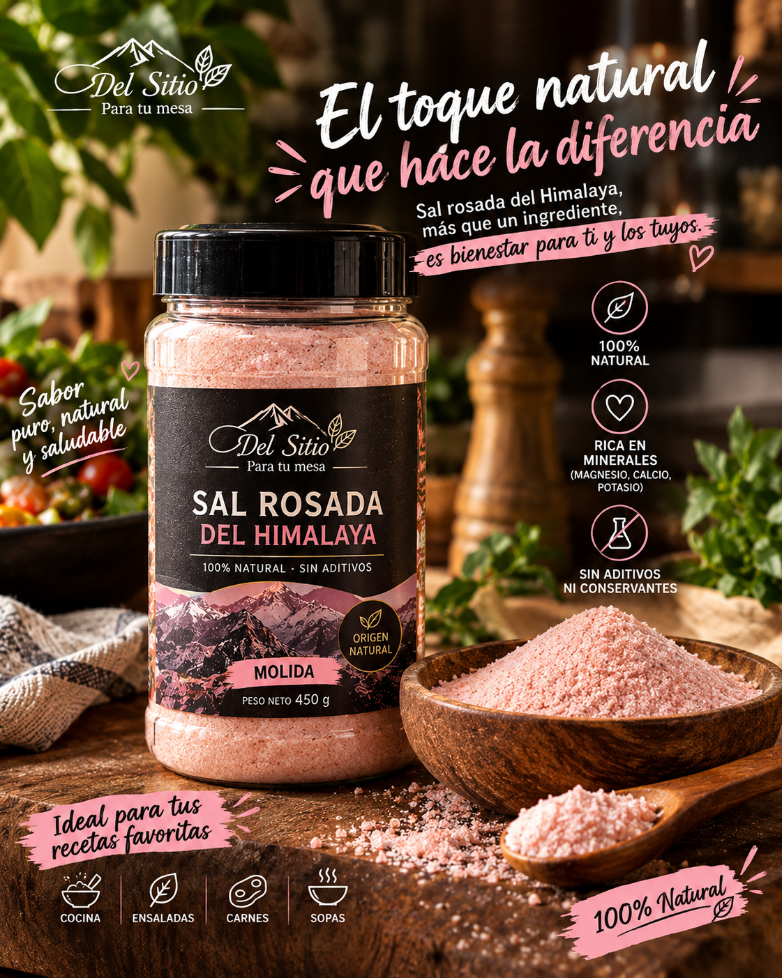 SAL ROSADA MOLIDA DEL HINMALAYA