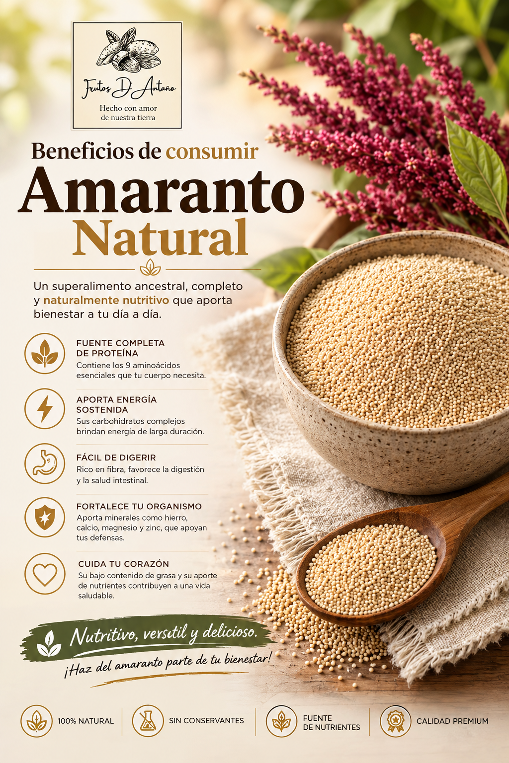 SEMILLA DE AMARANTO NATURAL X 250 GRAMOS