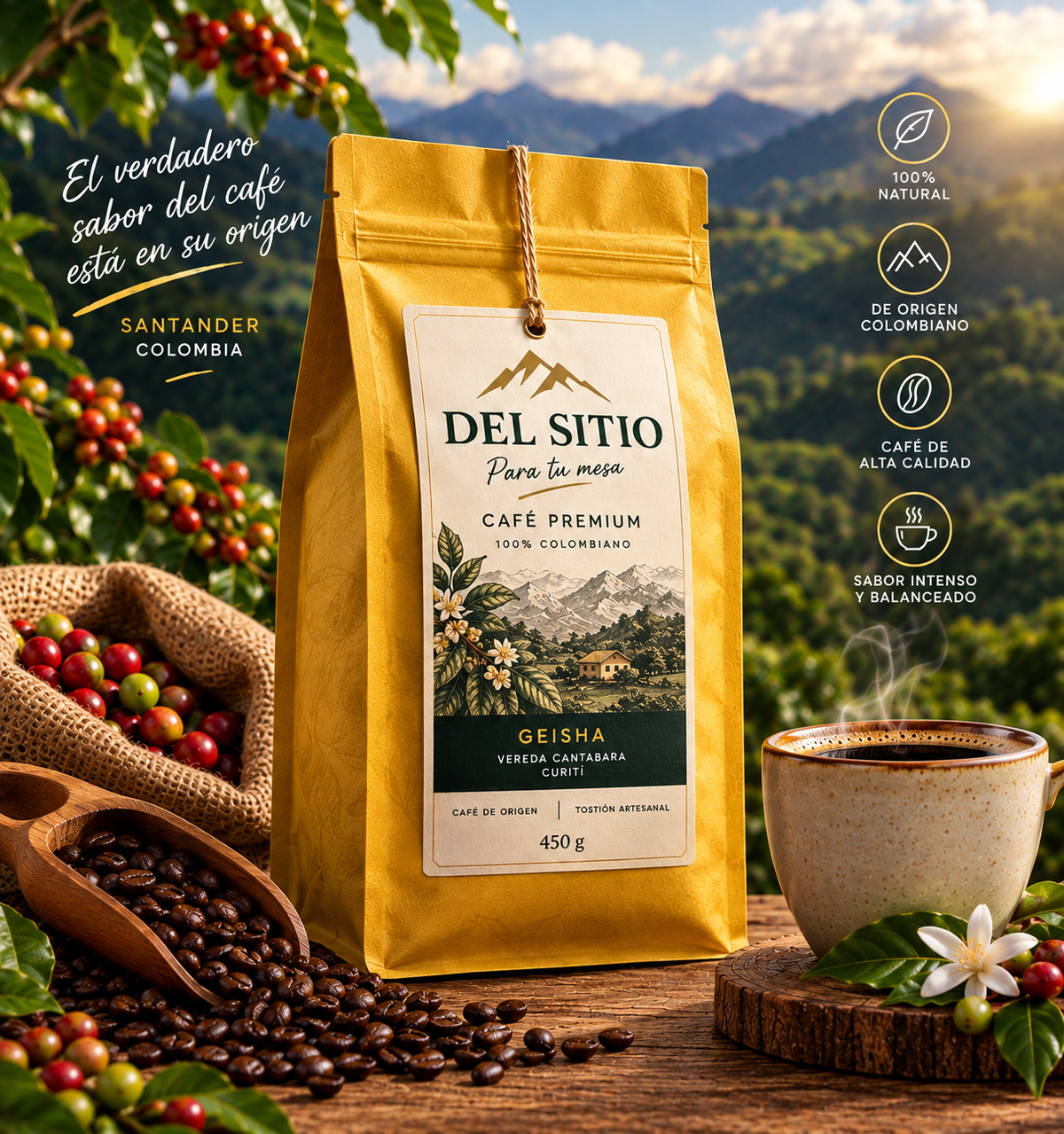 CAFE GEISHA PREMIUM TOSTADO X 450 GRAMOS