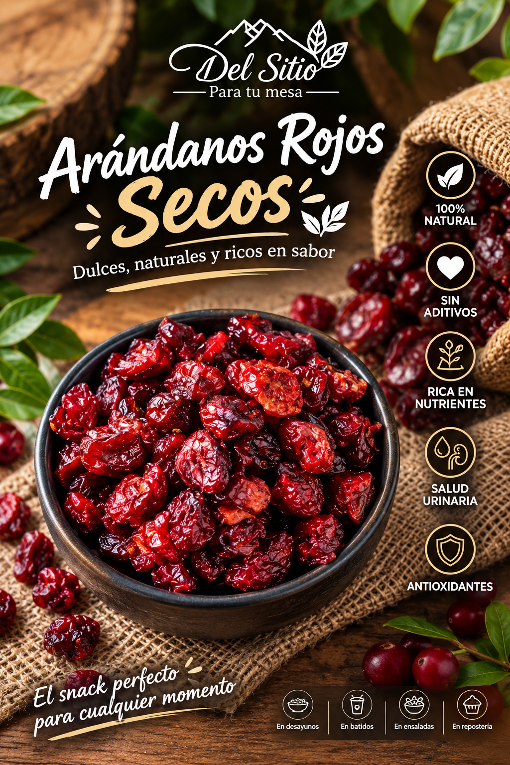 ARANDANOS DESHIDRATADOS *500g
